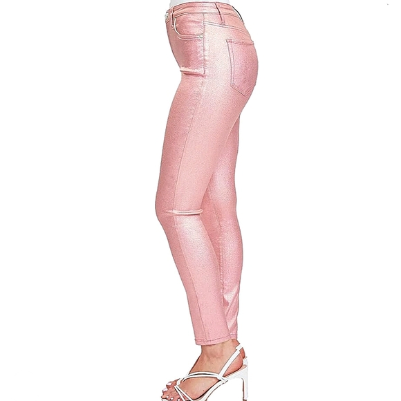 YMI COLLECTIONS Metallic Longleg Pants (Rose Pink) 2X - Picture 8 of 13